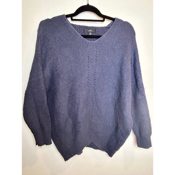Lulus Oversized V Neck Sweater in Size Small Navy Closet Staple Basic - Picture 2 of 11